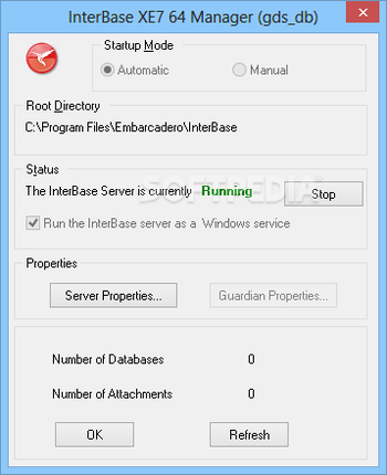 Embarcadero InterBase XE7 Server screenshot