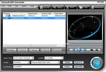 Emicsoft AMV Converter screenshot