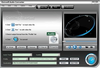 Emicsoft Audio Converter screenshot