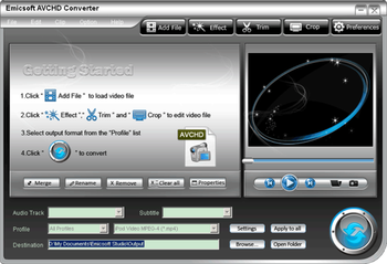 Emicsoft AVCHD Converter screenshot