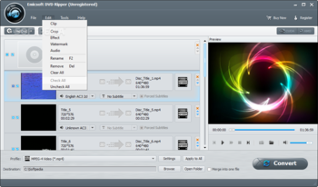Emicsoft DVD Ripper screenshot 2