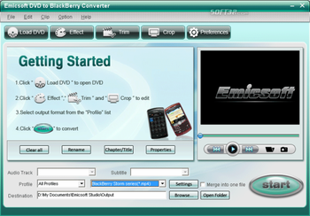 Emicsoft DVD to BlackBerry Converter screenshot 2