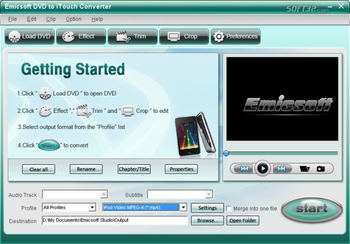 Emicsoft DVD to iTouch Converter screenshot 2