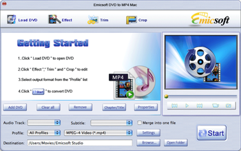 Emicsoft DVD to MP4 Converter for Mac screenshot
