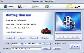 Emicsoft HD Video Converter for Mac screenshot