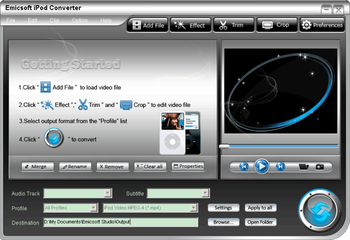Emicsoft iPod Converter screenshot