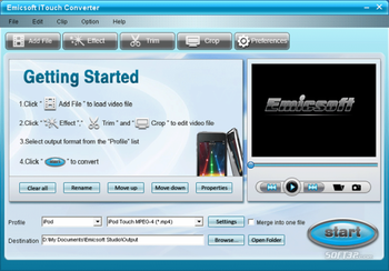 Emicsoft iTouch Converter screenshot 2