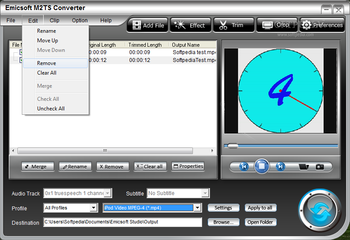 Emicsoft M2TS Converter screenshot 4