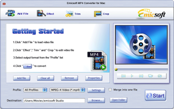 Emicsoft MP4 Converter for Mac screenshot 2