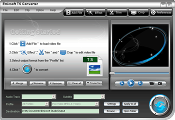 Emicsoft TS Converter screenshot