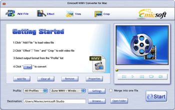 Emicsoft WMV Converter for Mac screenshot 2