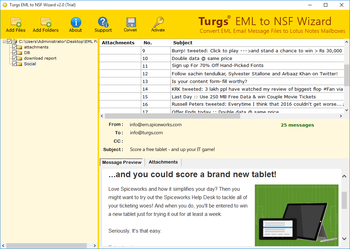 EML to NSF Wizard screenshot