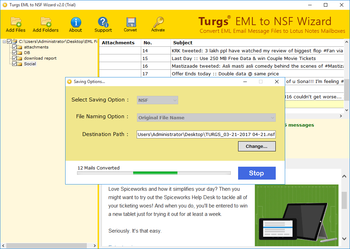 EML to NSF Wizard screenshot 2