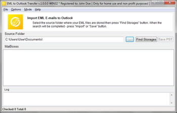 EML to Outlook Transfer screenshot