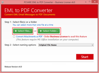 EML to PDF Converter screenshot