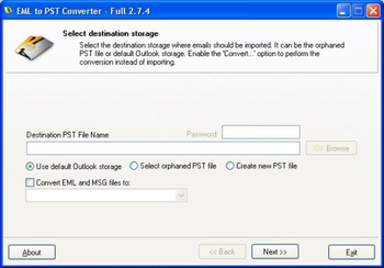 EML to PST Converter screenshot