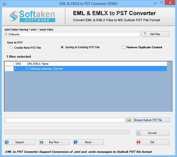 EML to PST Converter screenshot