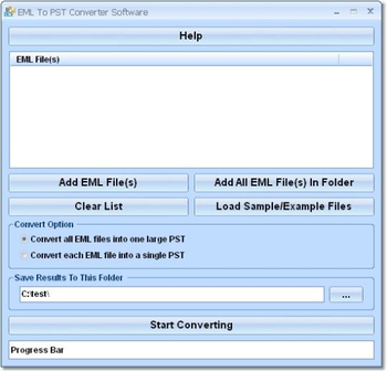 EML To PST Converter Software screenshot
