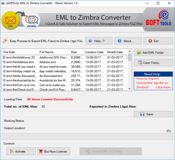 EML to Zimbra screenshot 3
