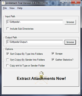 emlDetach screenshot