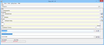 Employee Project Clock screenshot