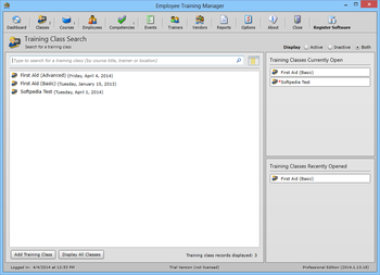 Employee Training Manager screenshot