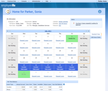 EmployeeVu screenshot