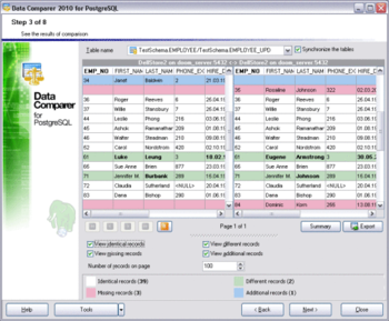 EMS Data Comparer for PostgreSQL screenshot