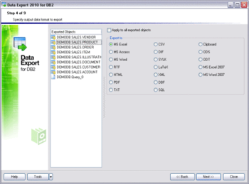 EMS Data Export for DB2 screenshot
