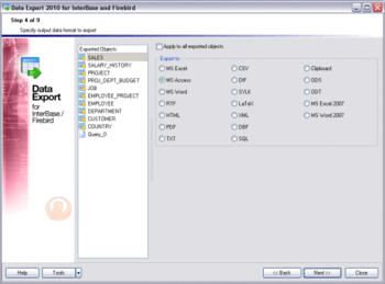 EMS Data Export for InterBase/Firebird screenshot