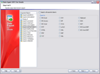 EMS Data Export for Oracle screenshot 3
