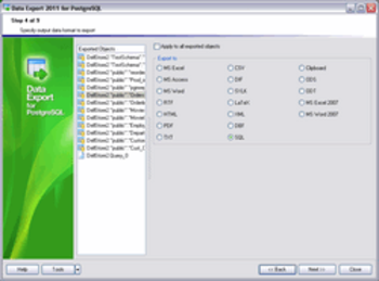 EMS Data Export for PostgreSQL screenshot 2