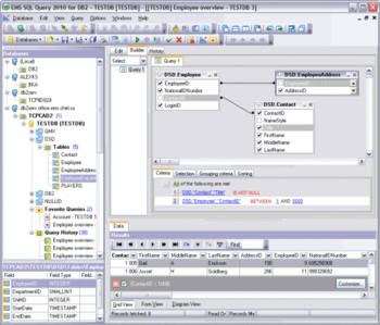 EMS SQL Query for DB2 screenshot