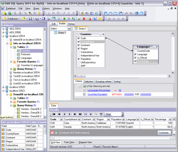 EMS SQL Query for MySQL screenshot