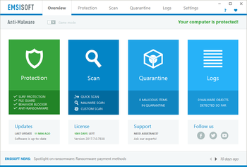Emsisoft Anti-Malware screenshot