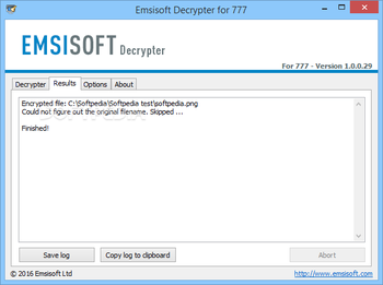 Emsisoft Decrypter for 777 screenshot 2