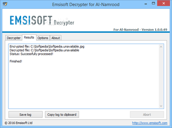 Emsisoft Decrypter for Al-Namrood screenshot 2