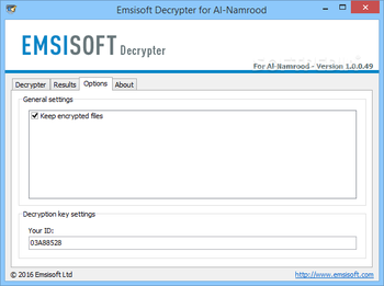 Emsisoft Decrypter for Al-Namrood screenshot 3