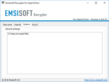 Emsisoft Decrypter for OpenToYou screenshot 3