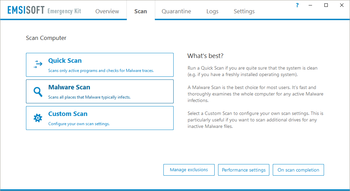 Emsisoft Emergency Kit Free screenshot