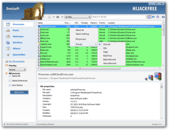 Emsisoft HiJackFree screenshot