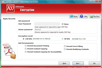 Encrypt Pdf to Block Edit Print Copy screenshot 2