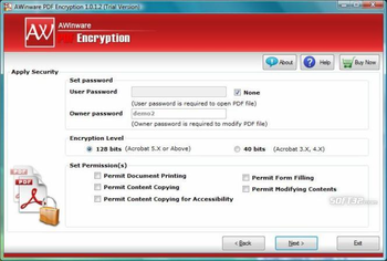 Encrypt Pdf to Block Edit Print Copy screenshot 3