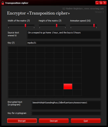 Encryptor Transposition Cipher screenshot 2