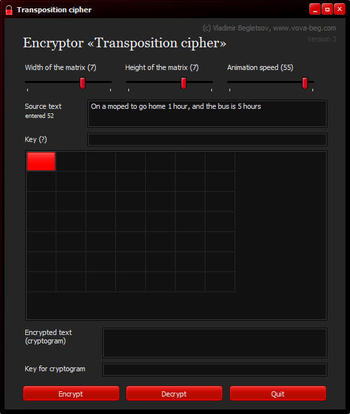 Encryptor Transposition Cipher screenshot 3