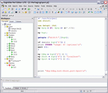 EngInSite Perl Editor Lite screenshot 2