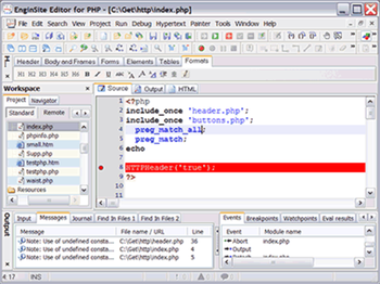 EngInSite PHP Editor (IDE) screenshot 2
