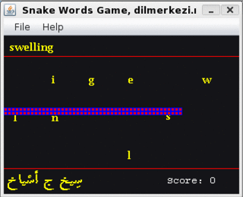 English Arabic Snake Game screenshot