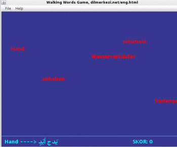 English Arabic Walking Words Game screenshot