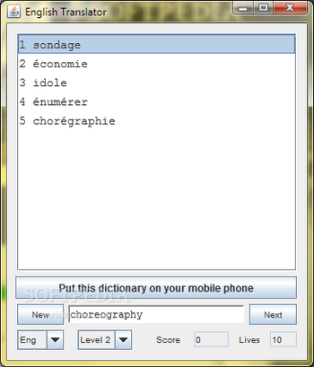 English French Dictionary - Lite screenshot